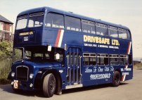 97TVX in dark blue livery with Drivesafe