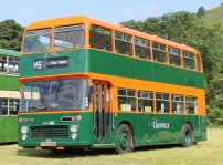 HTU155N preserved in Crosville green and orange livery