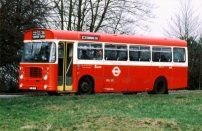 OJD83R in London Transport red and white livery