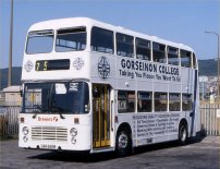 UAR588W in allover advertising livery for Gorseinon College